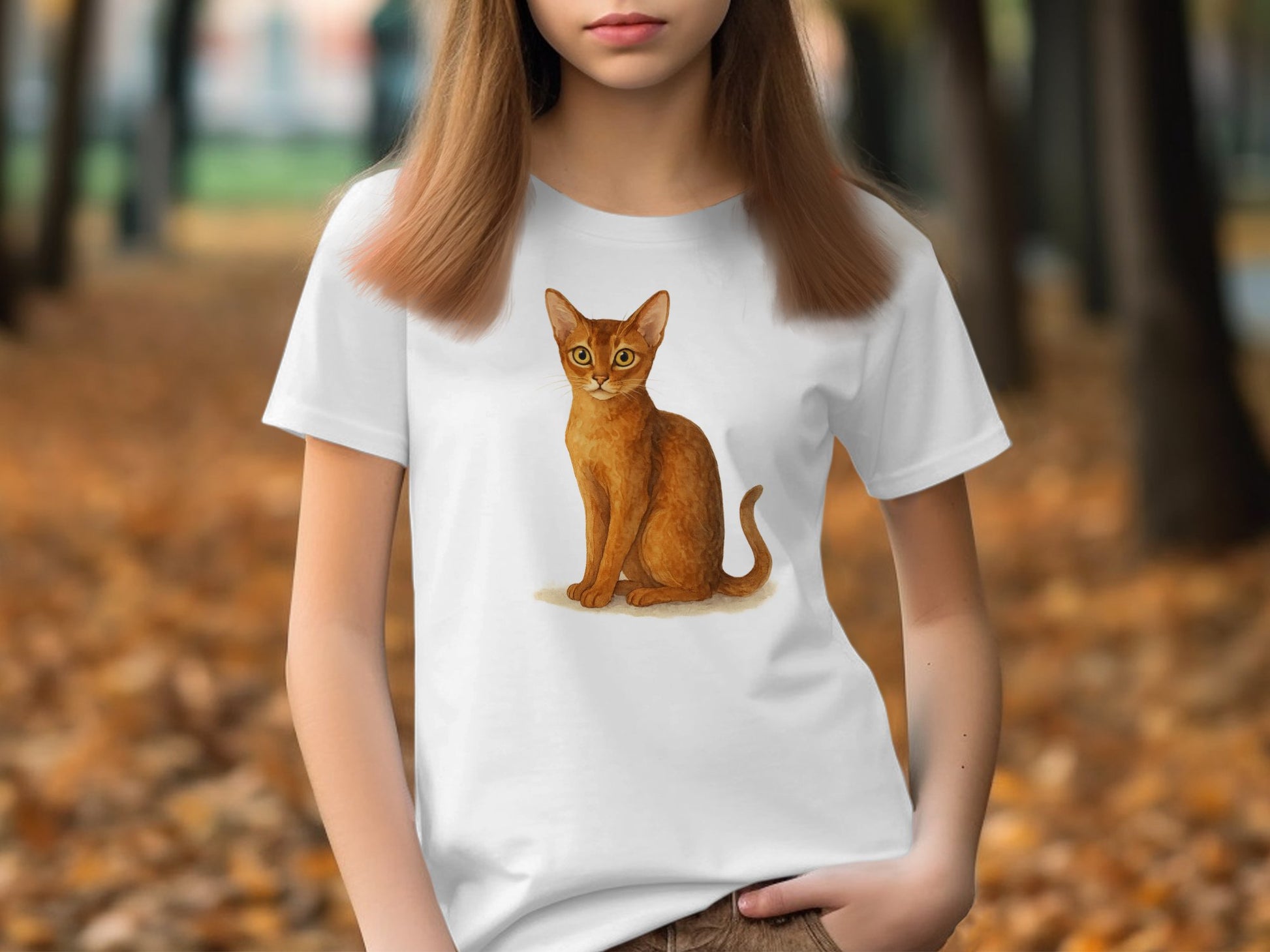 Cute Caramel Cat Illustration T-Shirt Product