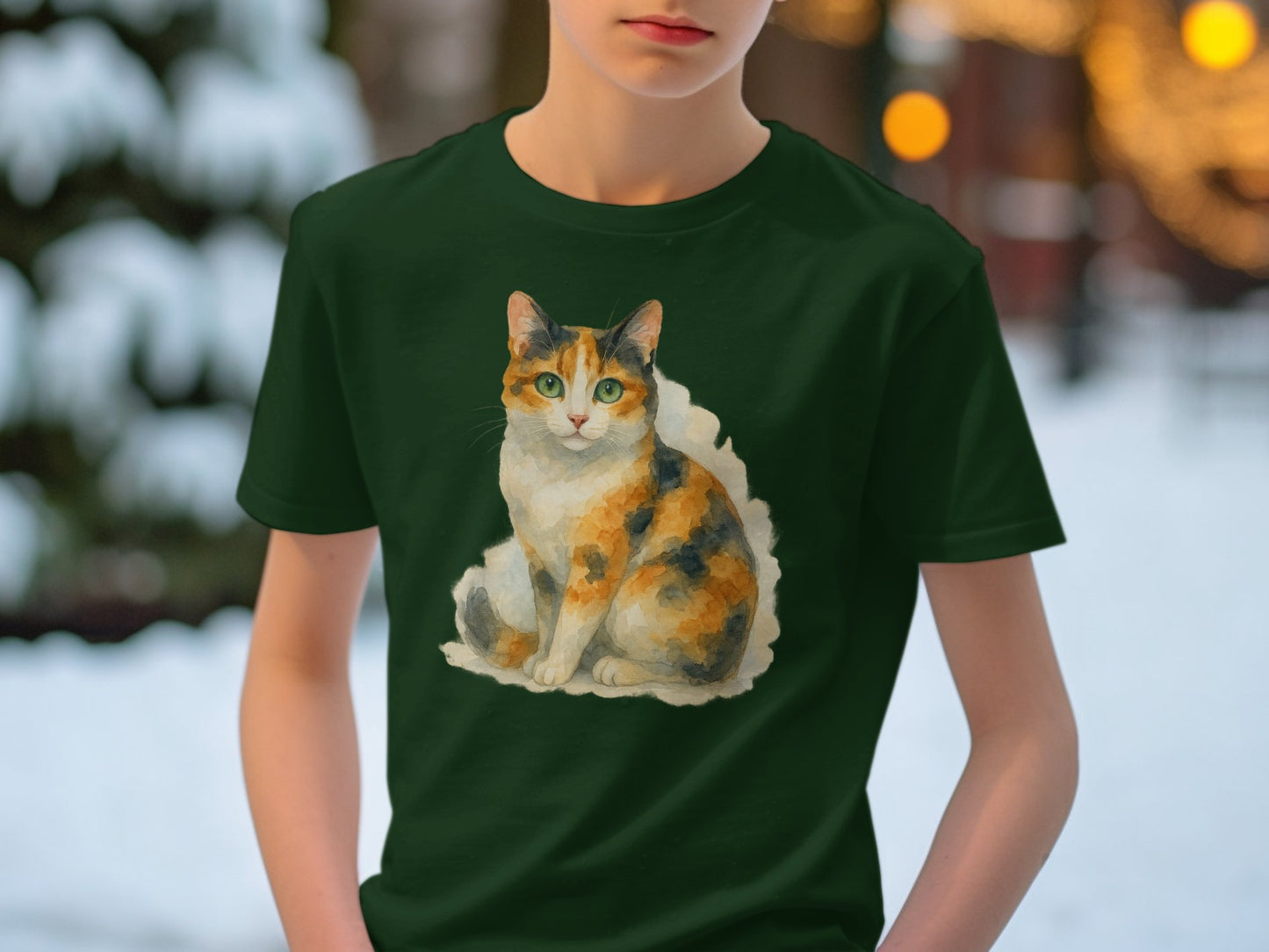 Calico Cat Illustration Design Graphic T-shirt product type