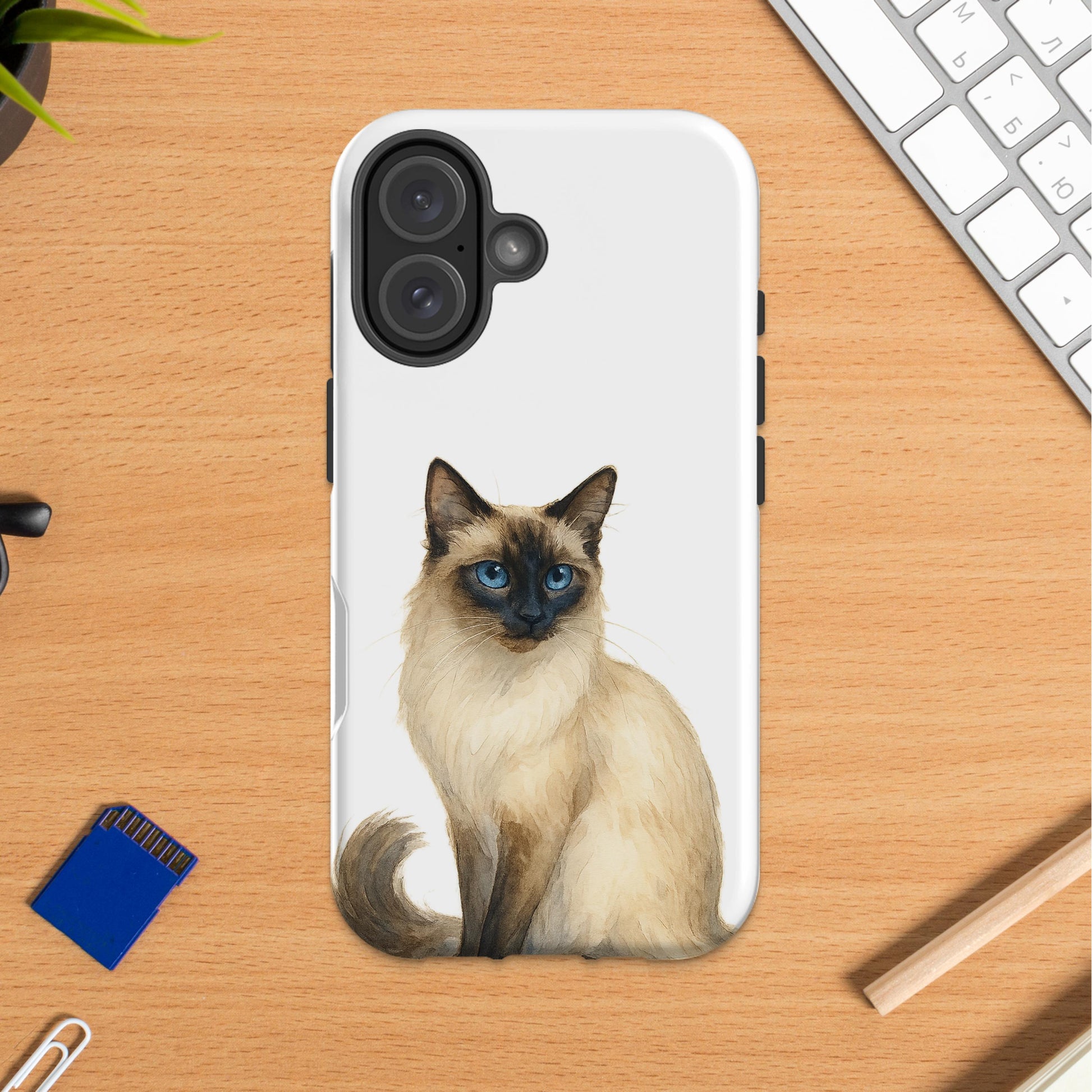 Elegant Siamese Cat Print iPhone Case Product