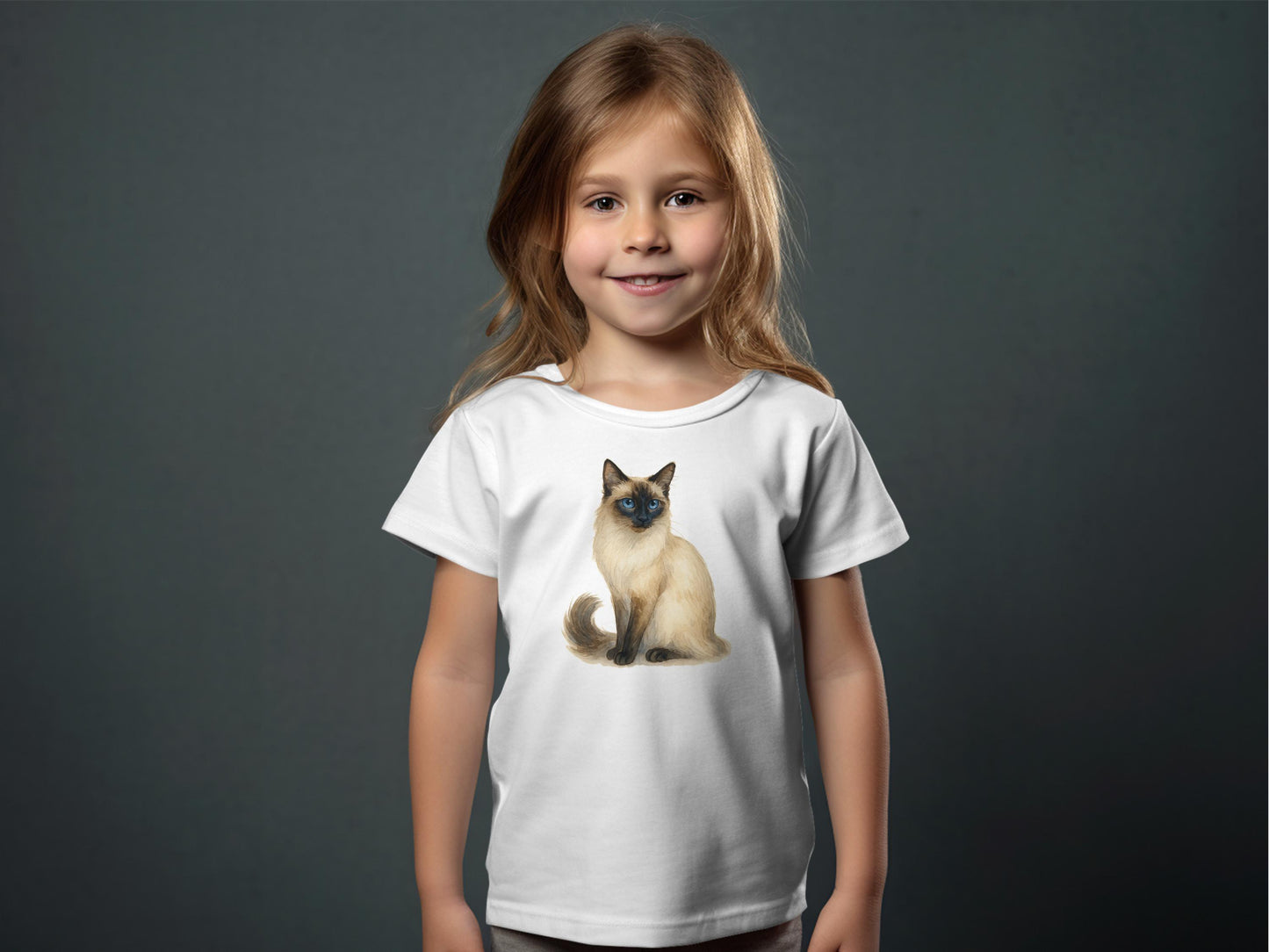 Adorable Cat Print Design on White Kids T-Shirt product