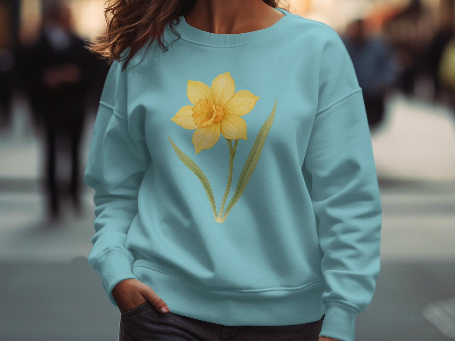 Beautiful Yellow Daffodil Design Women's Sweatshirt Product