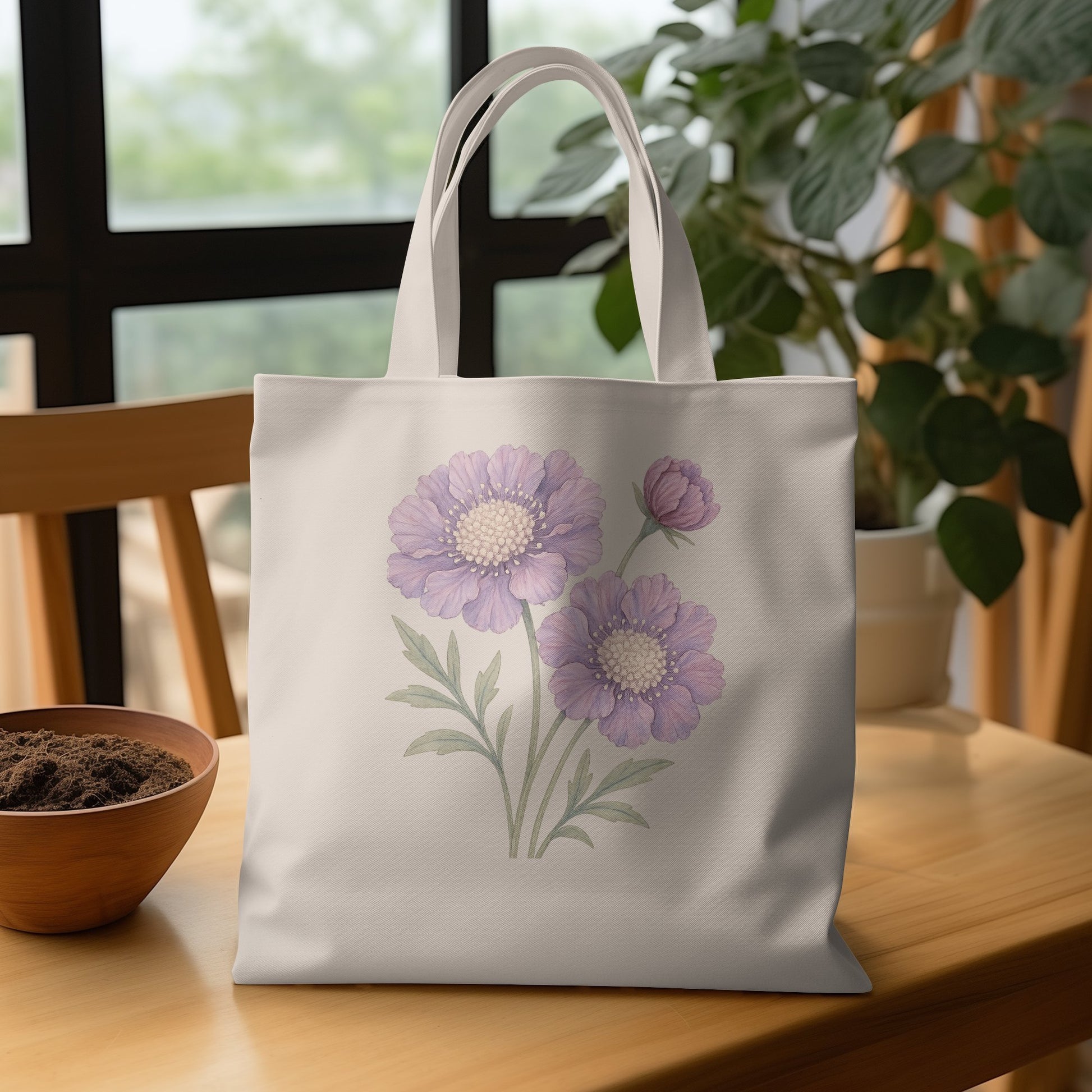 Purple Flower Illustration Tote Bag product type