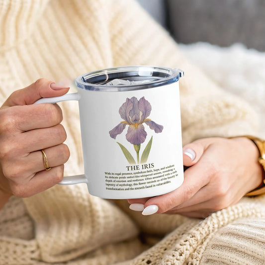 The Iris Flower Design White Blue Coffee Mug product