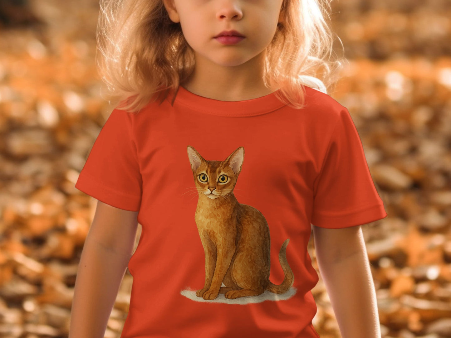 Cute Cat Illustration Red Graphic T-shirt product type