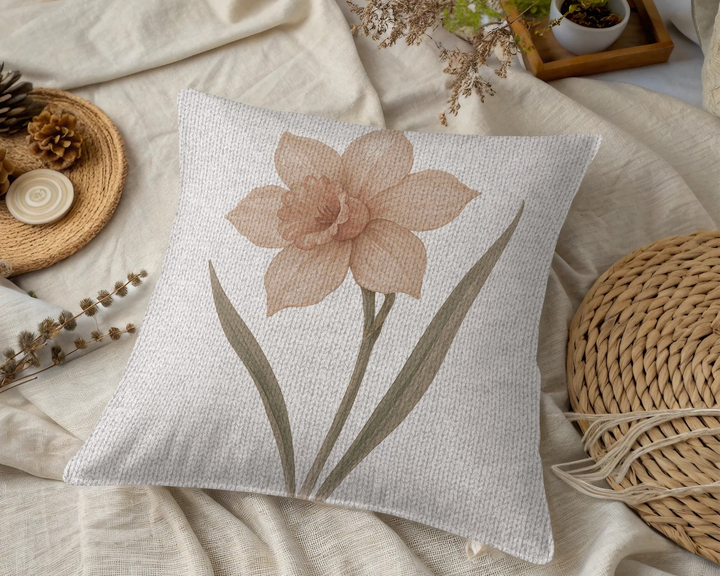 Elegant Floral Pattern Decorative Throw Pillow product type
