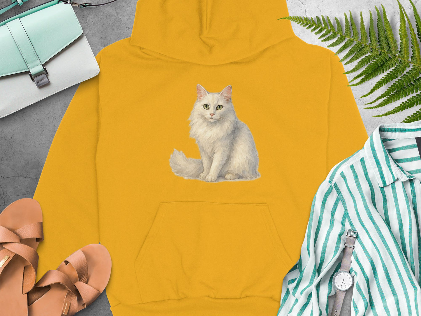 Cozy Yellow Hoodie with Cute Cat Design product
