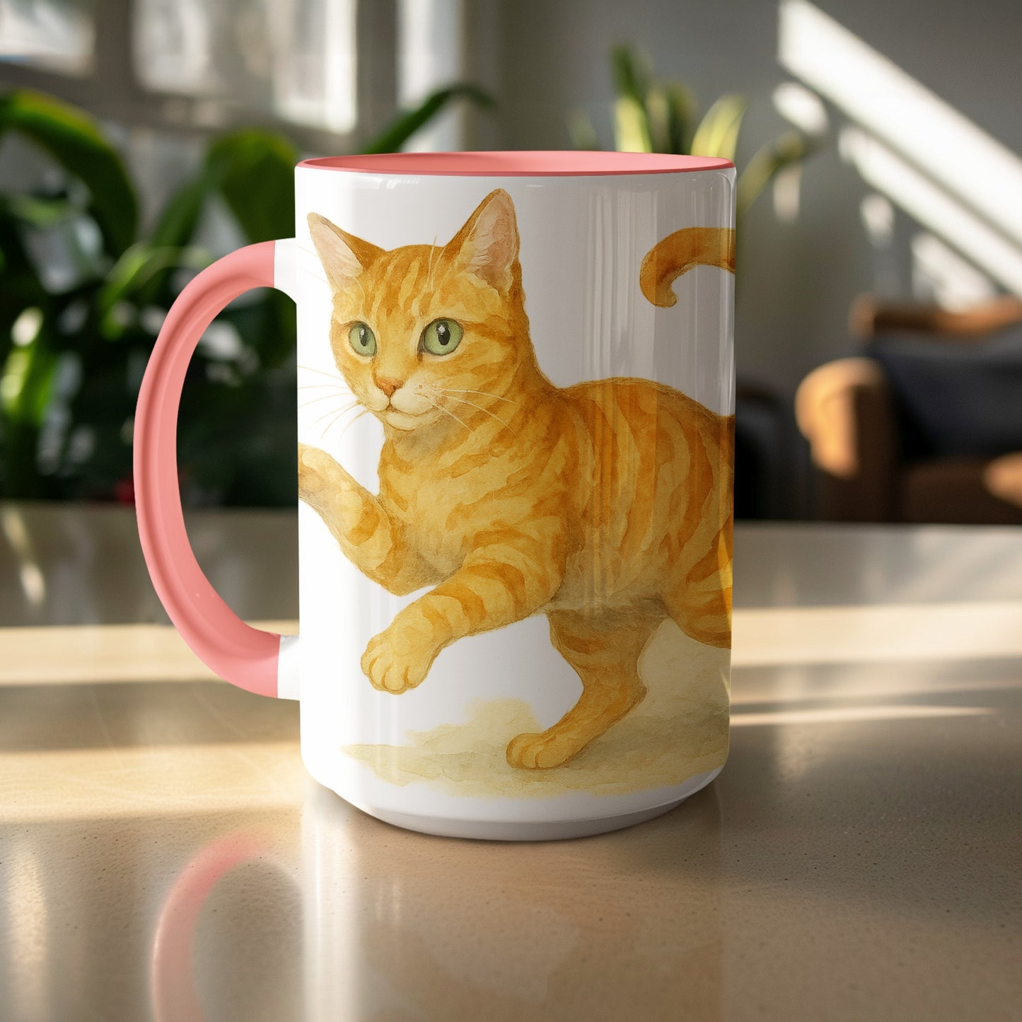 Cute Playful Orange Cat Design Mug product
