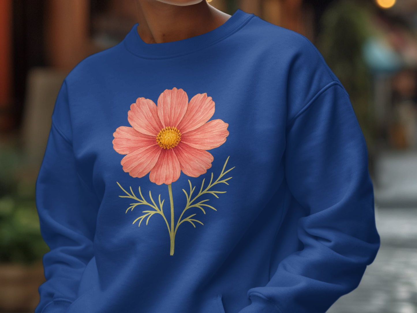 Floral Art Pink Flower Design Printed Sweatshirt product