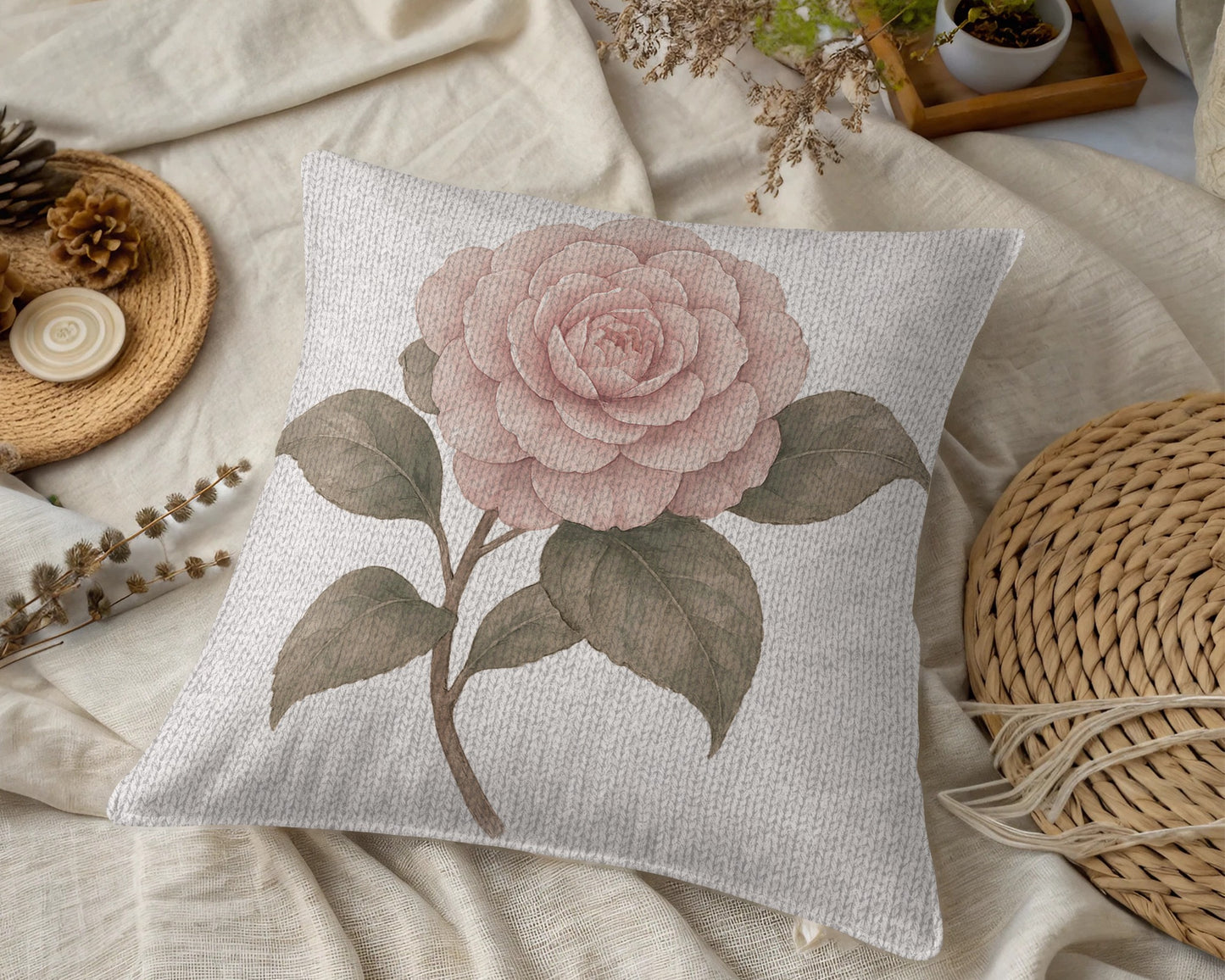Elegant Floral Cushion with Rose Design Product Type