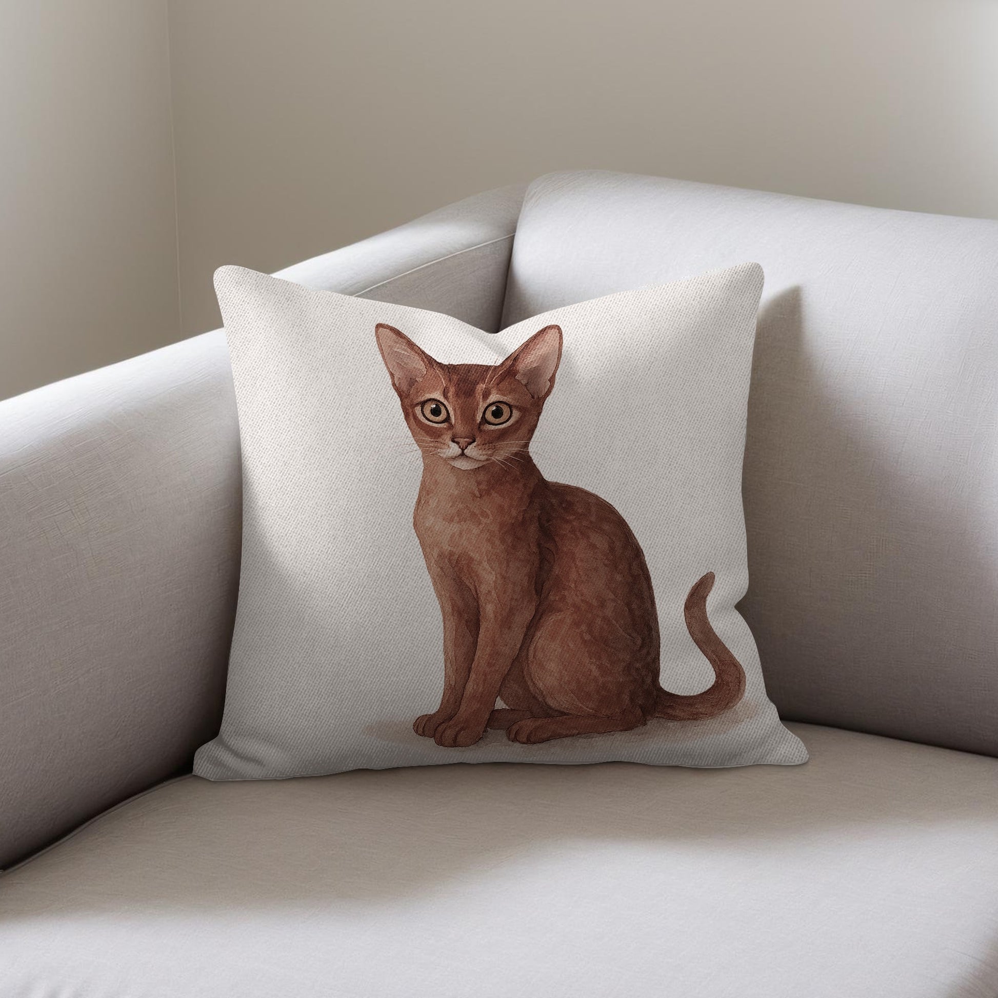 Adorable Cat Illustration Home Decor Pillow product