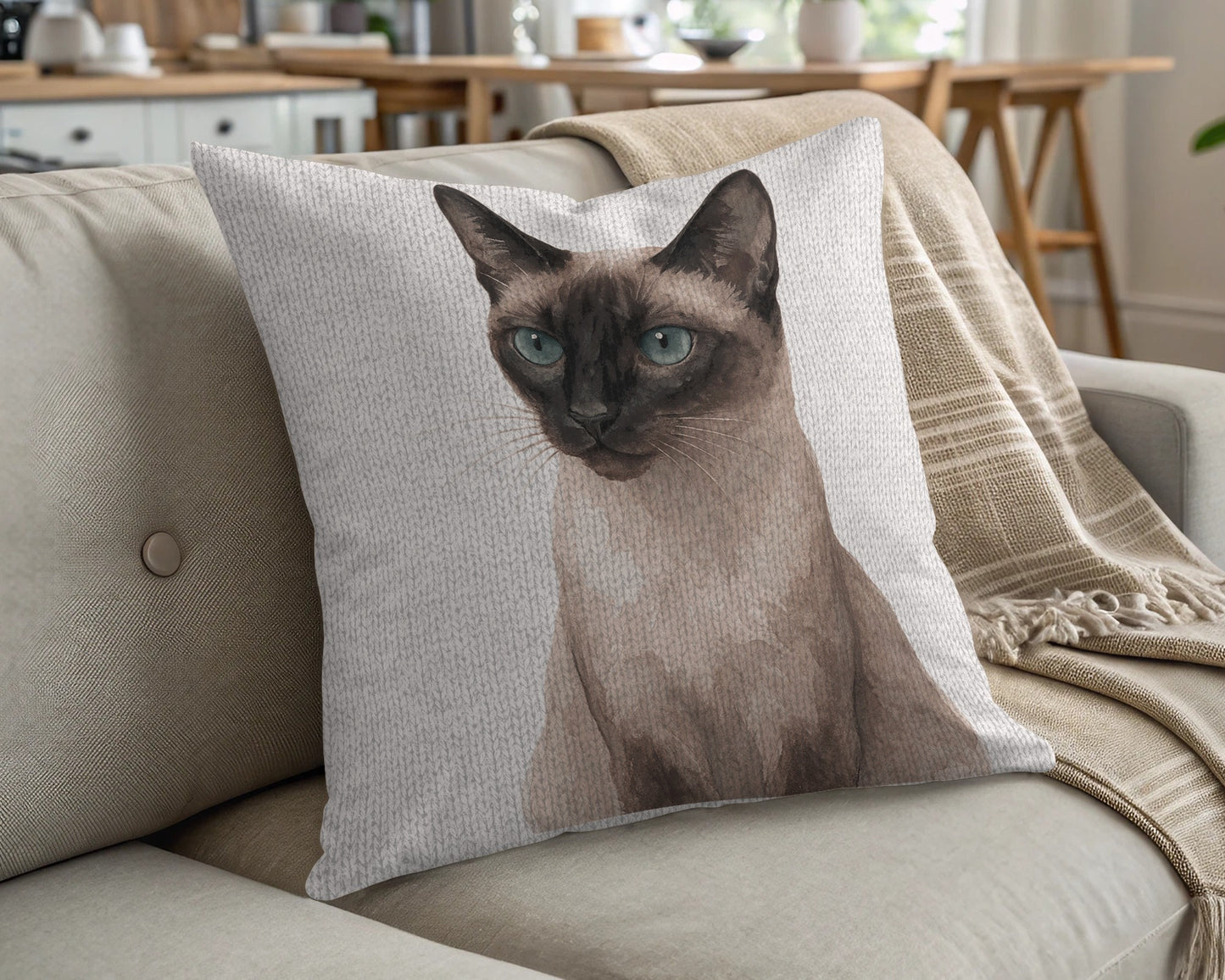 Decorative Pillow with Realistic Cat Portrait product type