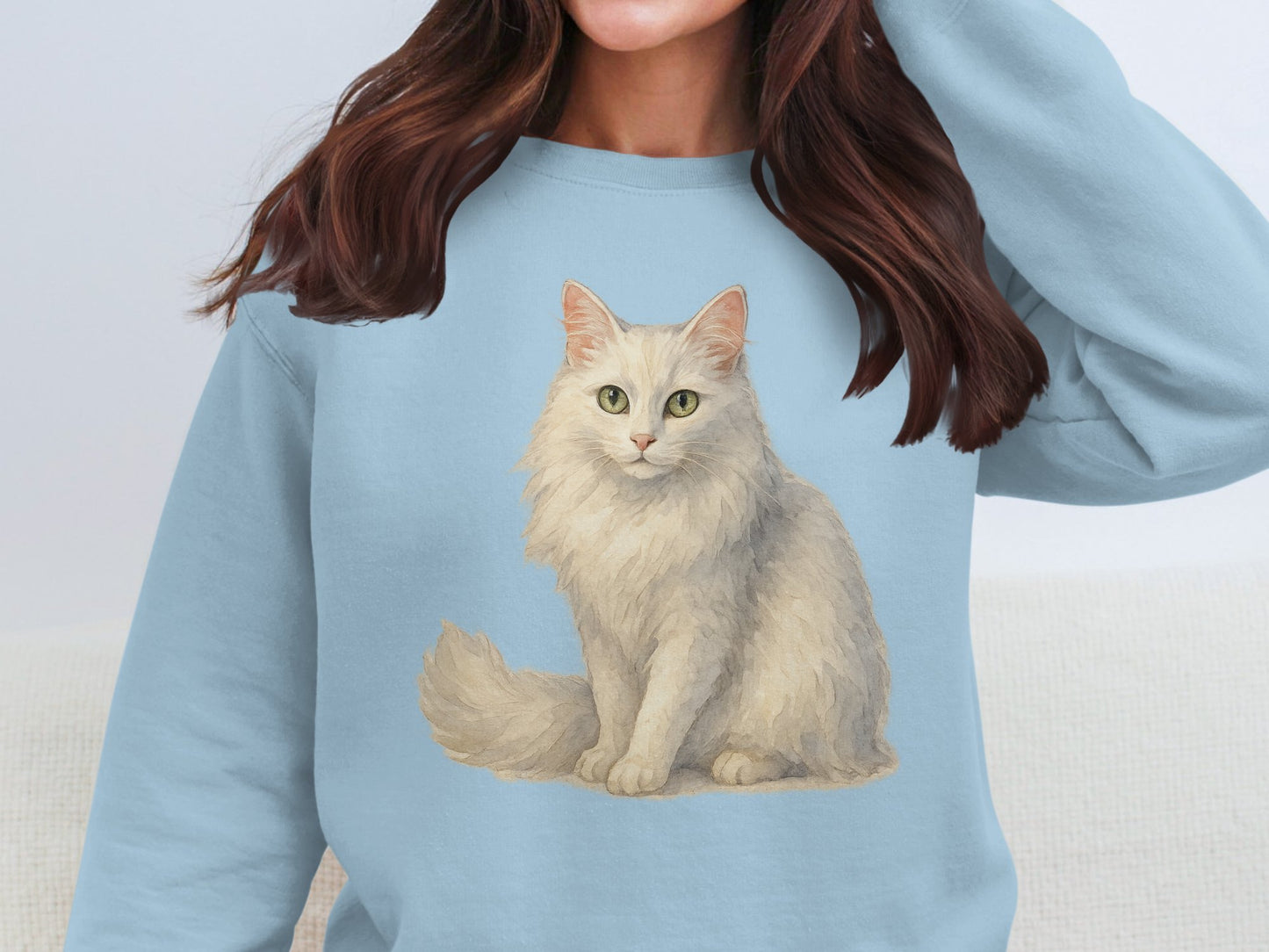 Cozy Light Blue Feline Friend Sweatshirt product type