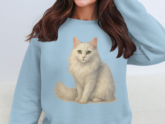 Cozy Light Blue Feline Friend Sweatshirt product type
