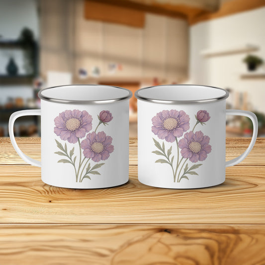Purple Floral Design Enamel Campfire Mug product type
