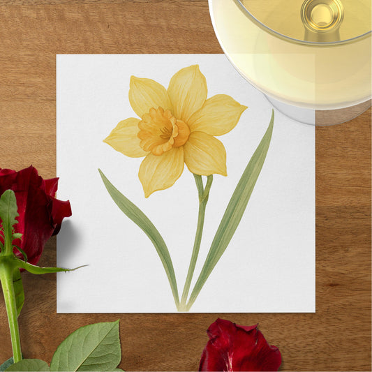 Yellow Daffodil Design with Roses Greeting Card product