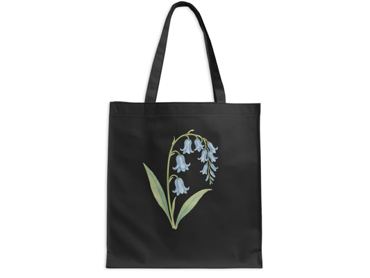 Elegant Black Tote Bag with Blue Flower Design product type