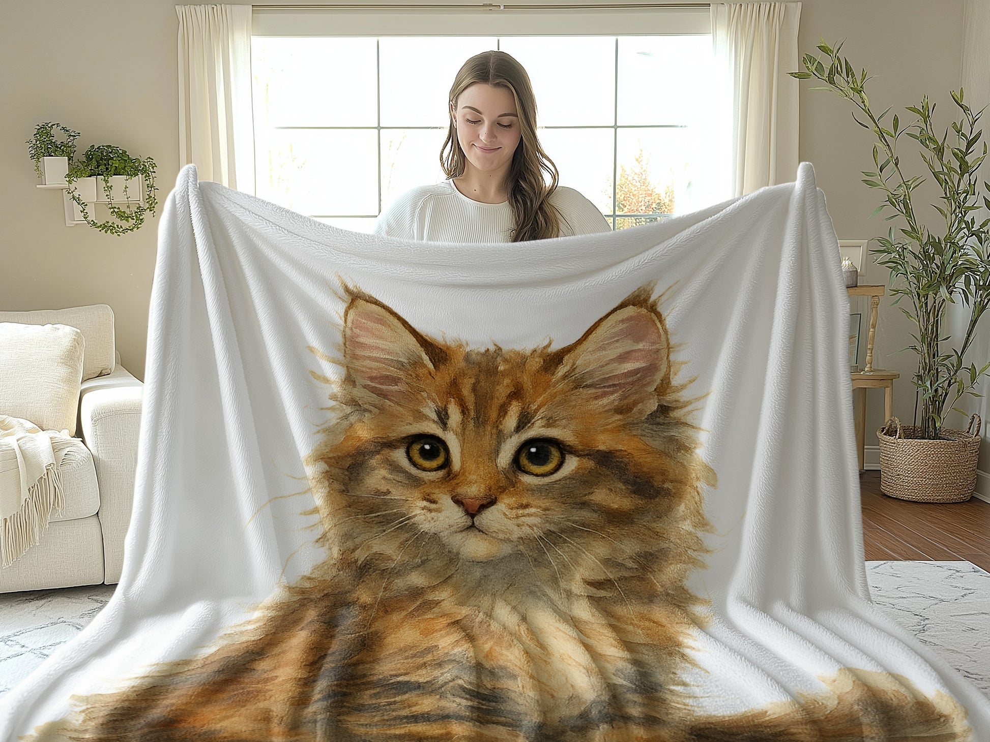 Adorable Cat Print Blanket Perfect Cozy Home Decor product