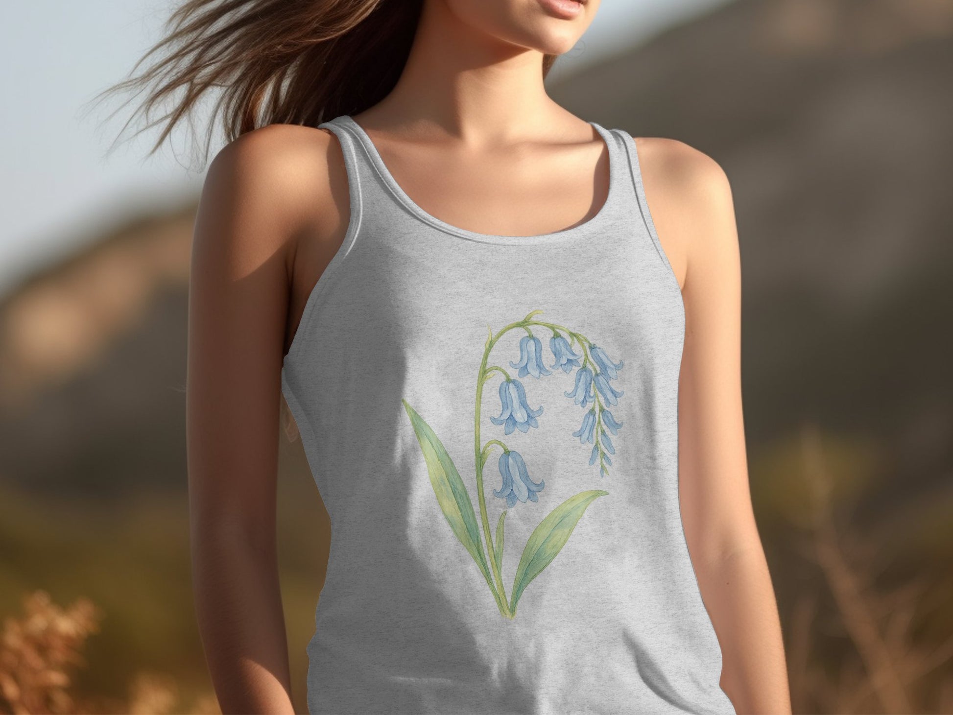 Bluebell Flower Graphic Printed Sleeveless Tank Top product