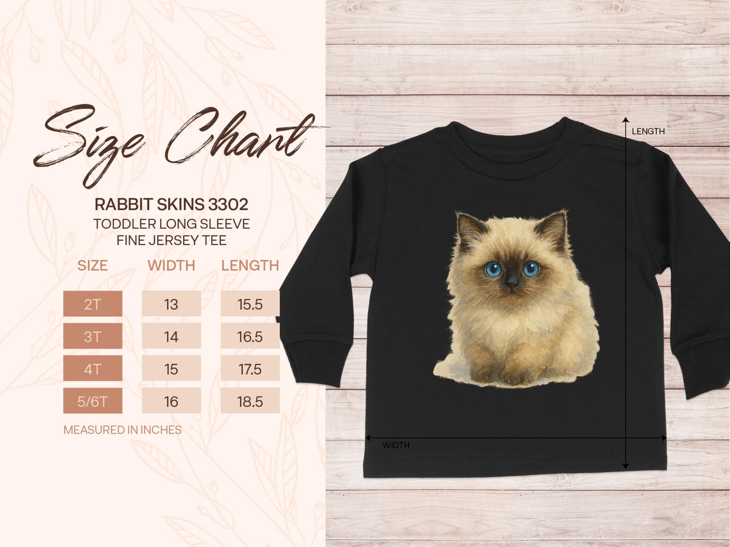 Cute Fluffy Cat Toddler Long Sleeve Jersey Tee product type