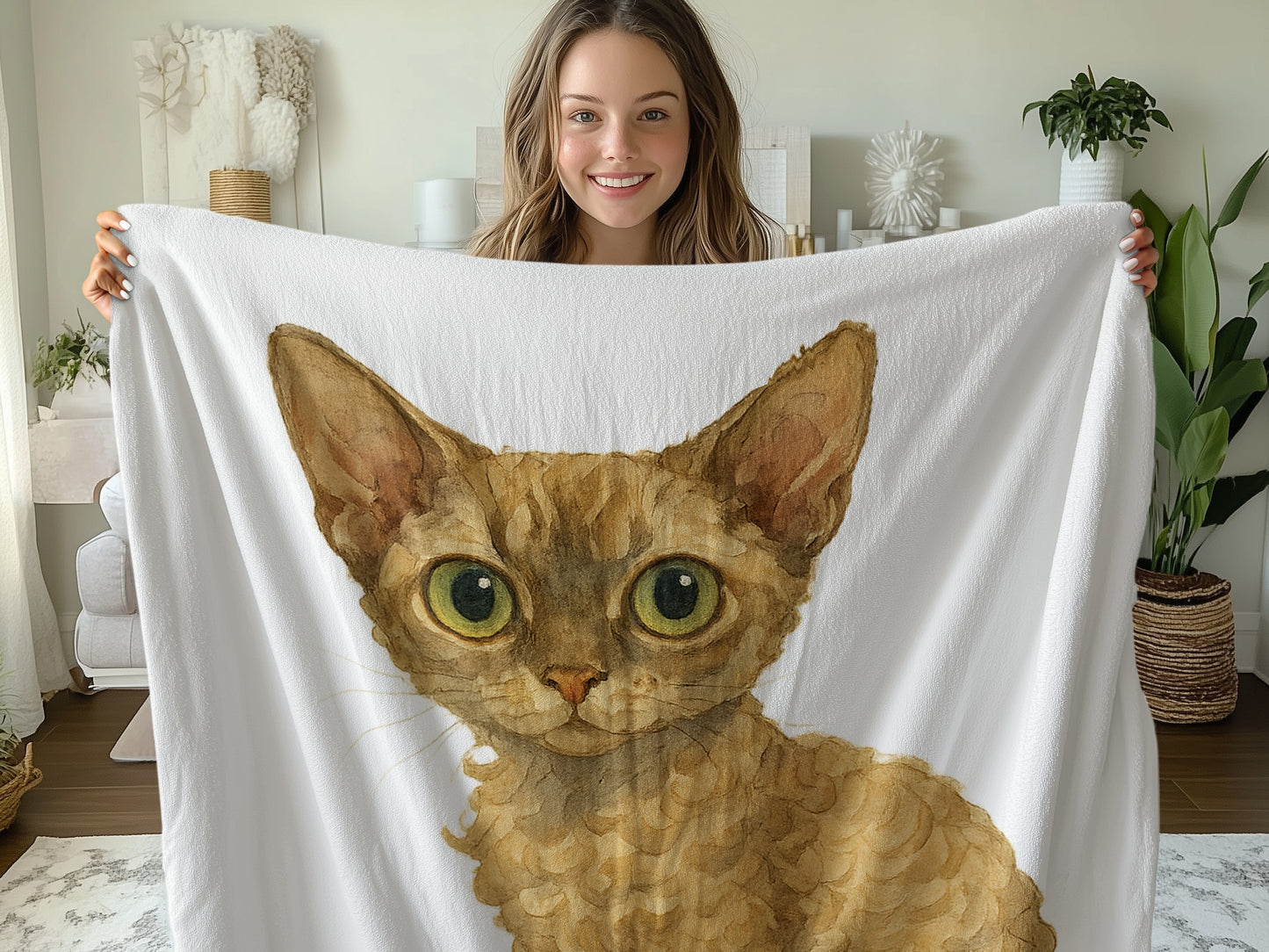 Cozy Blanket Featuring Artistic Cat Design product