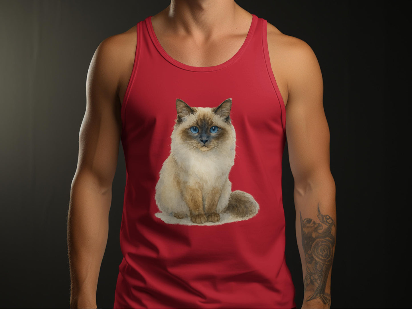 Red Tank Top with Cute Cat Design product type