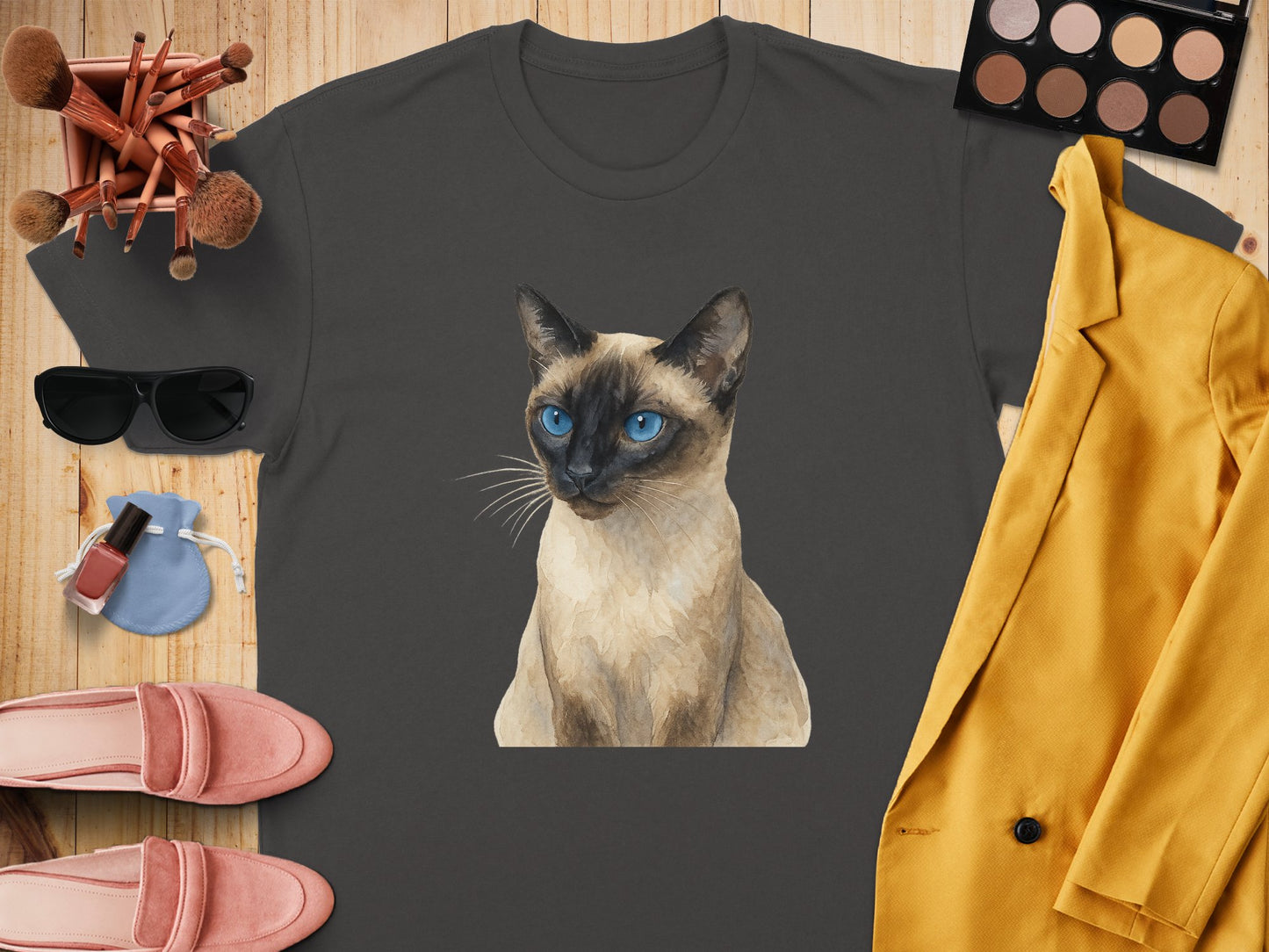 Siamese Cat with Blue Eyes Graphic T-Shirt product type