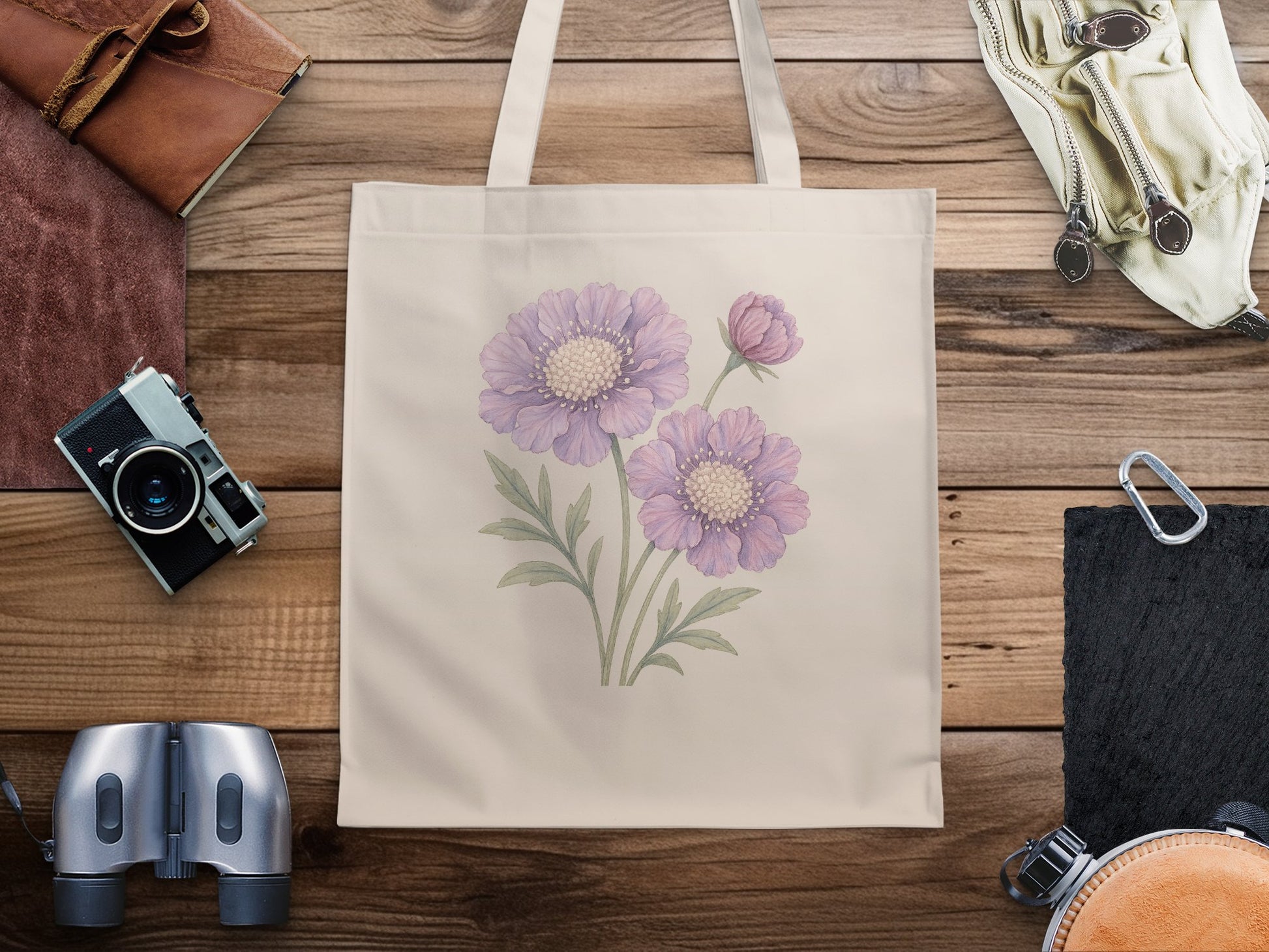 Lavender Floral Designed Tote Bag product type