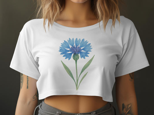 Blue Flower Art Design Women's Crop Top product
