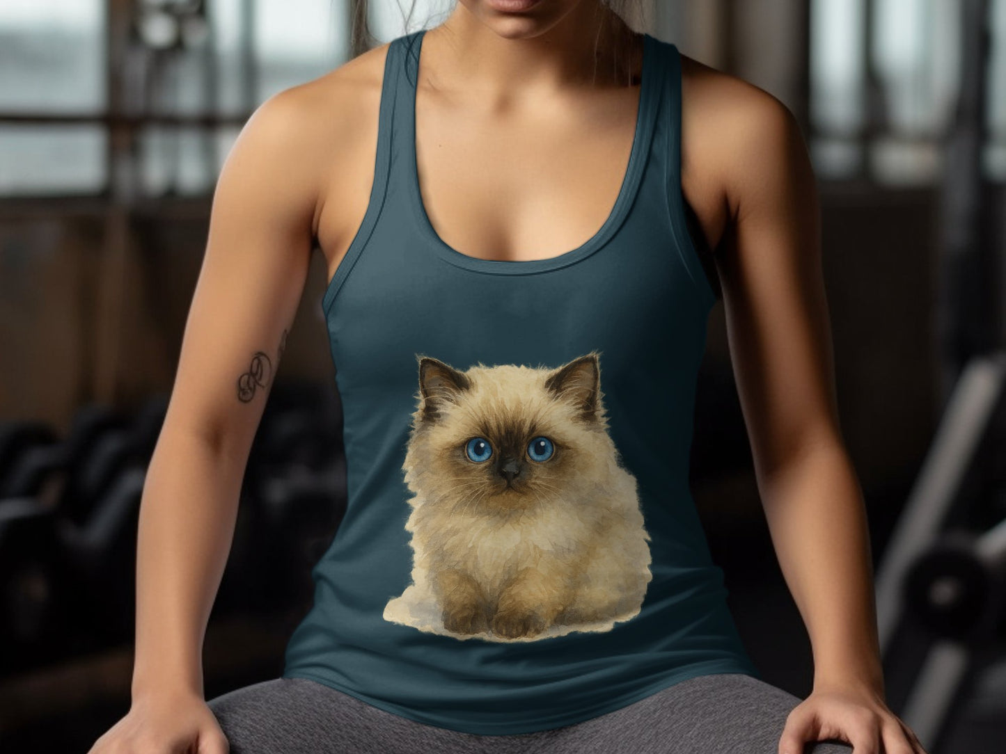 Adorable Blue-Eyed Kitten Tank Top for Cat Lovers product