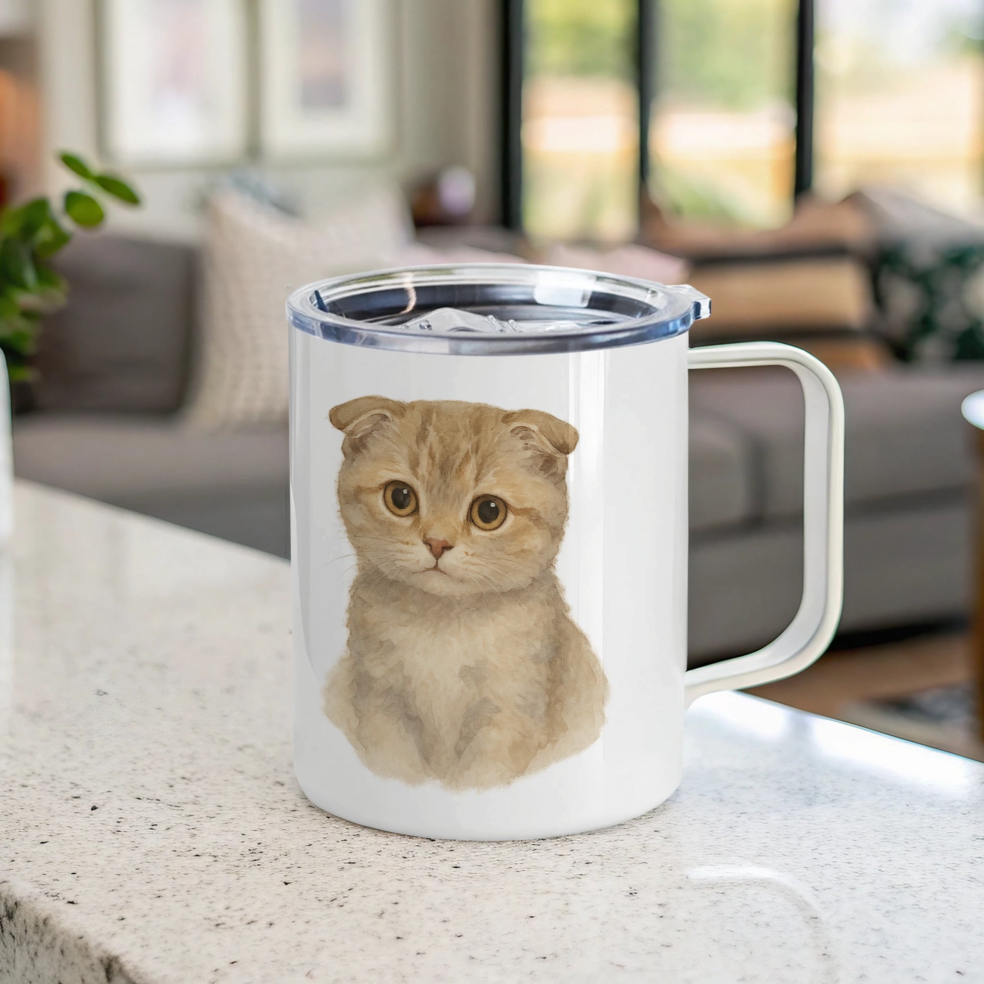Cute Kitten Artwork on White Classic Mug product