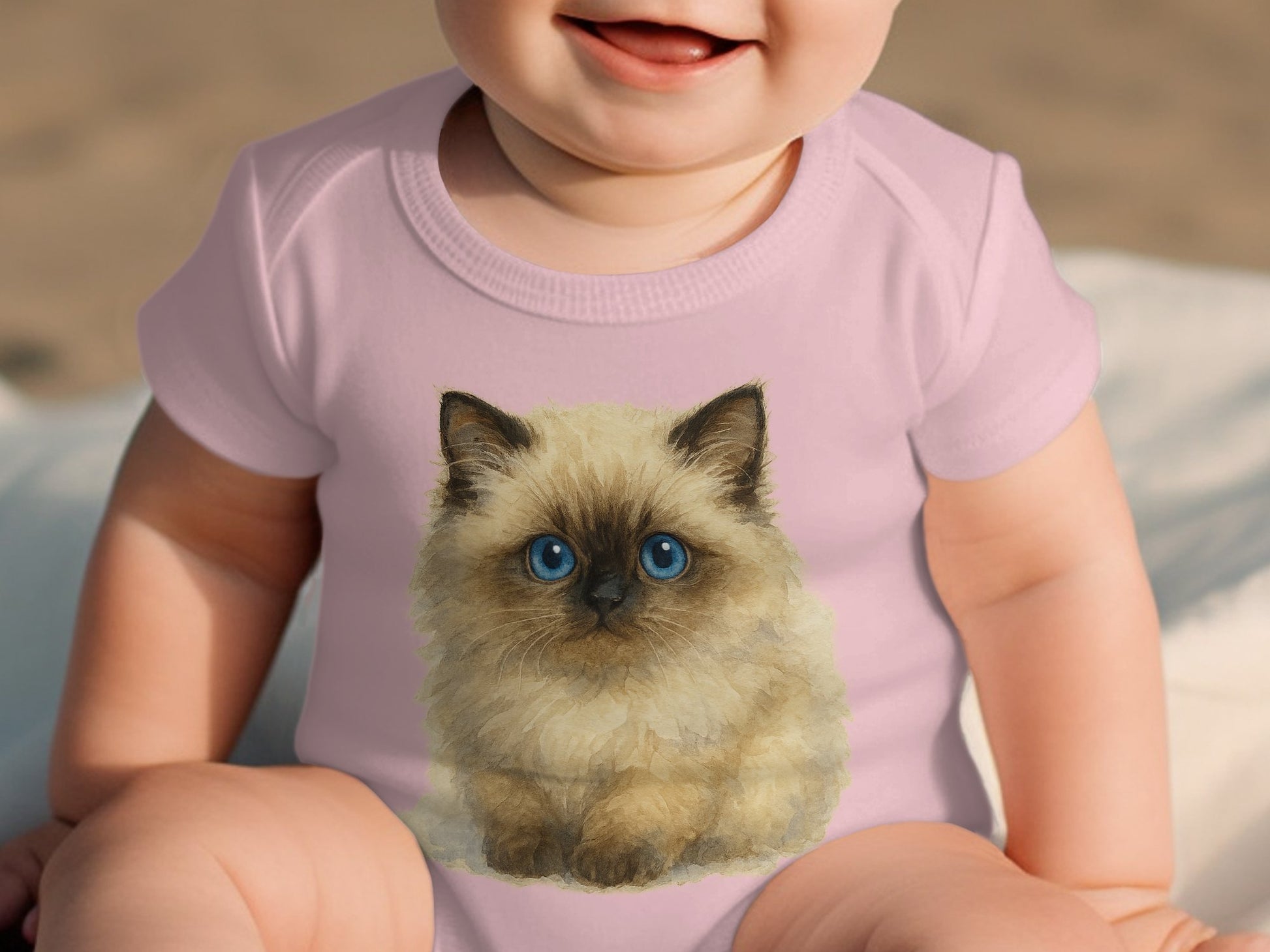 Cute Baby Onesie with Adorable Kitten Print product