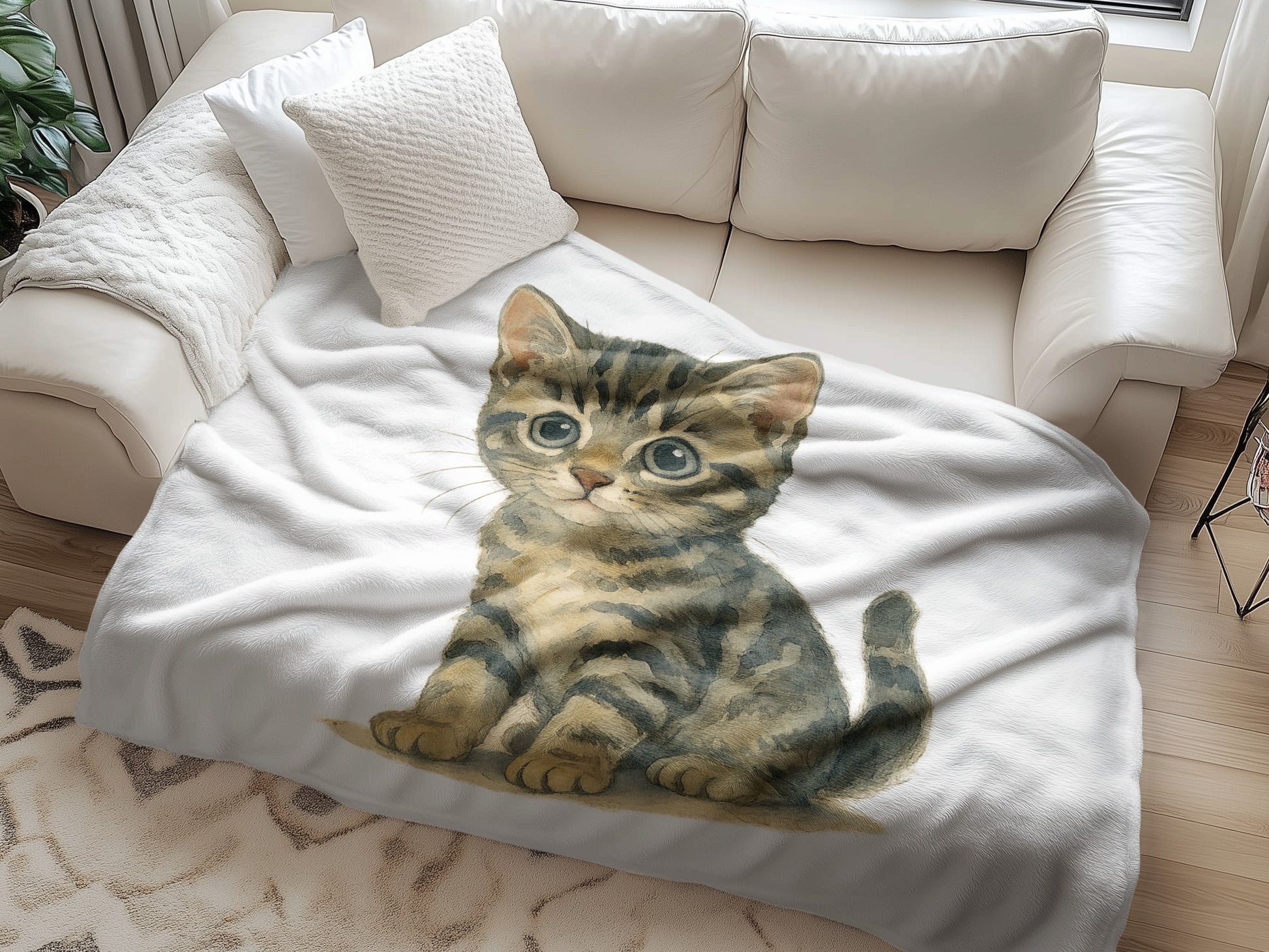 Cozy Blanket Featuring Adorable Tabby Kitten Product