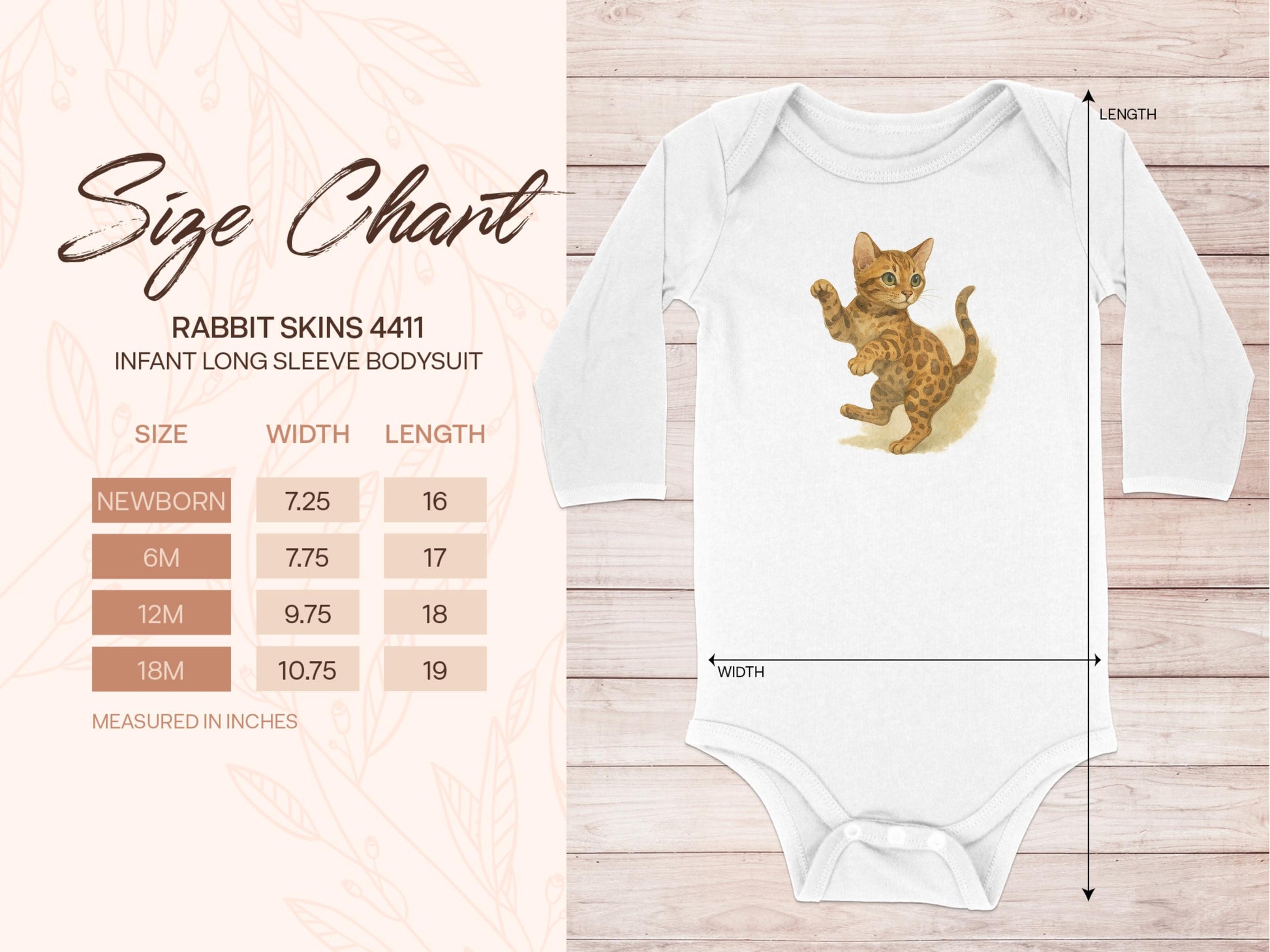 Adorable Cat Print Infant Long Sleeve Bodysuit product type