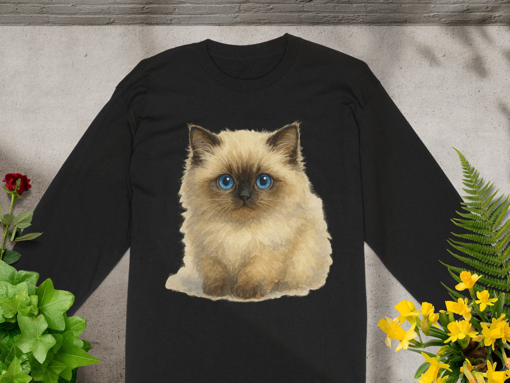 Cute Fluffy Kitten Graphic Long Sleeve Shirt product