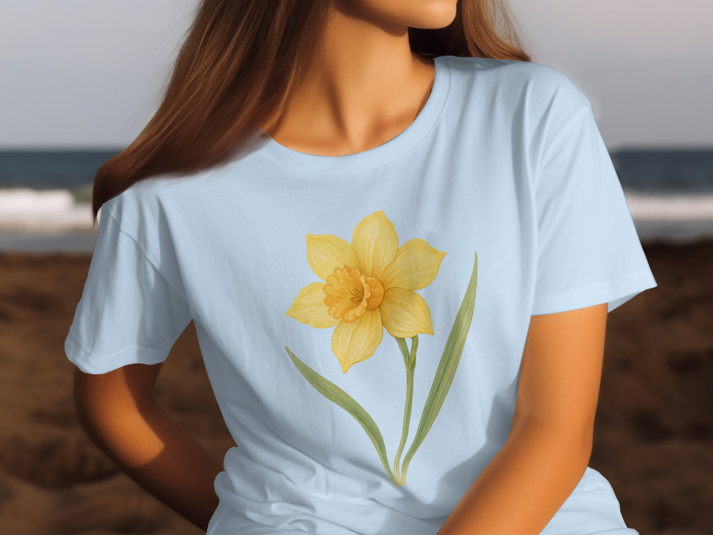 Beautiful Yellow Daffodil Design on Premium Shirt Product