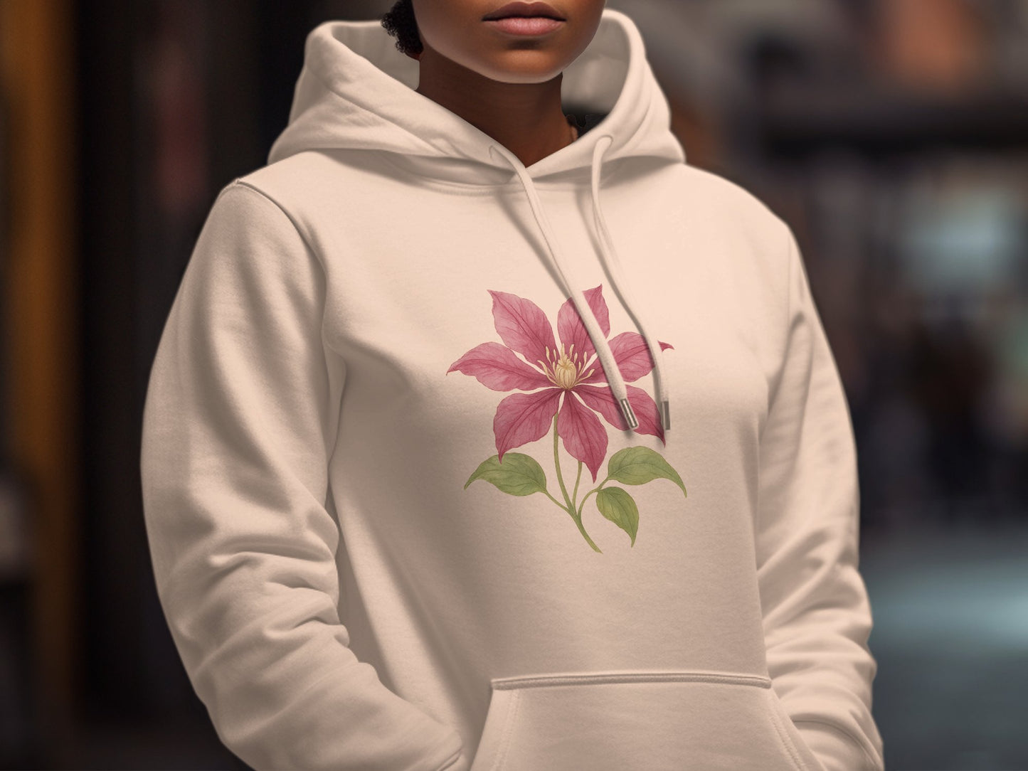 Beautiful Floral Design Hoodie Comfortable Product
