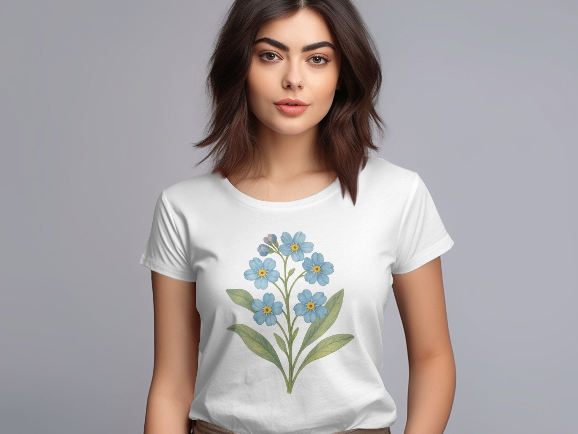 Beautiful Floral Design on White T-Shirt product