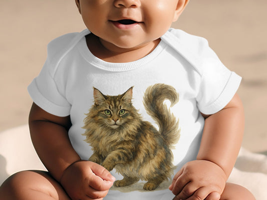 Adorable Baby Onesie with Fluffy Cat Design product