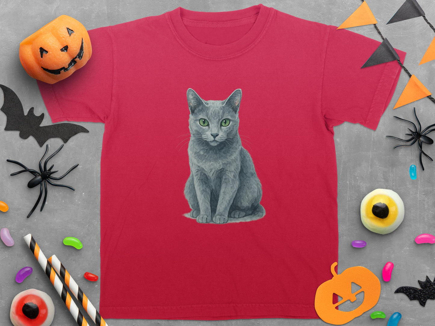 Cute Grey Cat Halloween T-Shirt for Cat Lovers product type