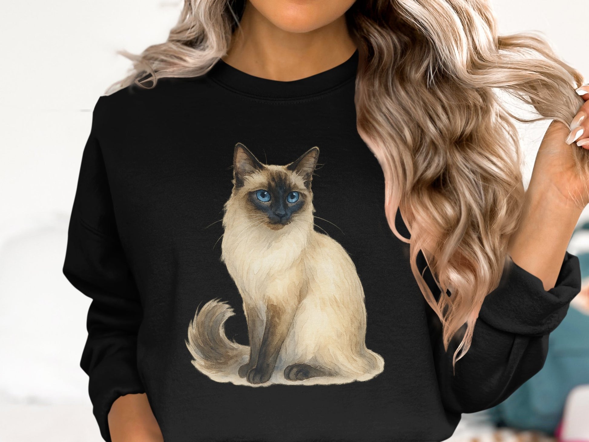 Beautiful Siamese Cat Print Long Sleeve Shirt product type