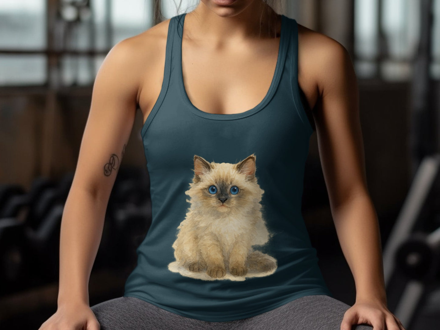 Adorable Blue-Eyed Kitten Print Women's Novelty product