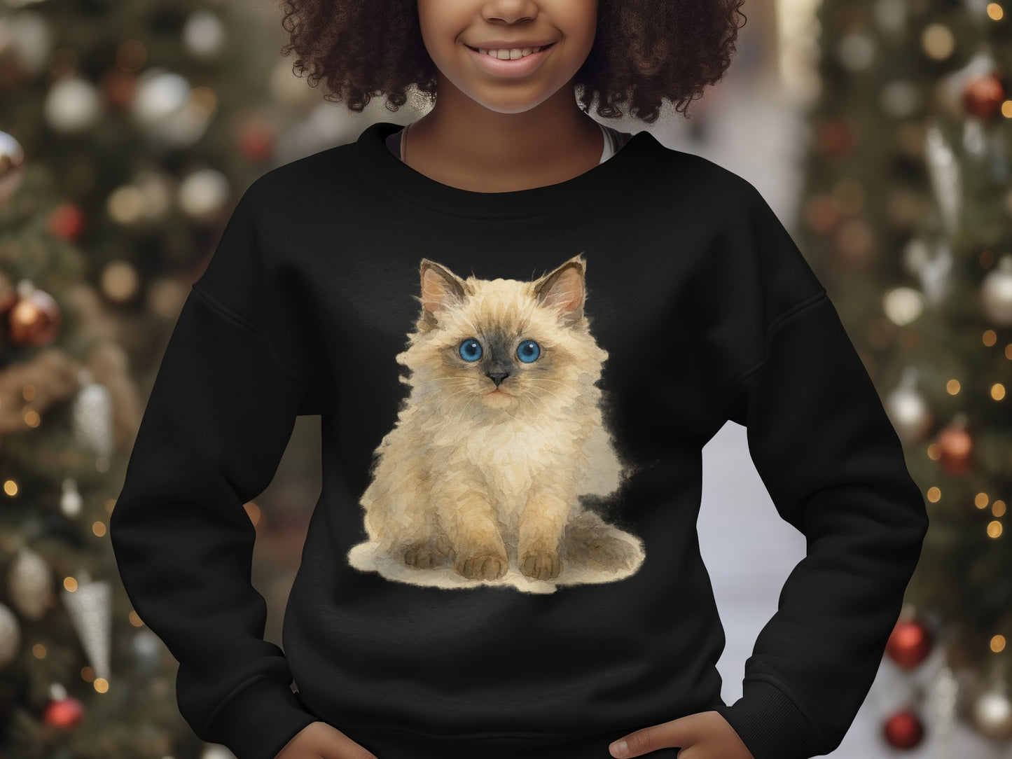 Adorable Fluffy Kitten Graphic Crewneck product