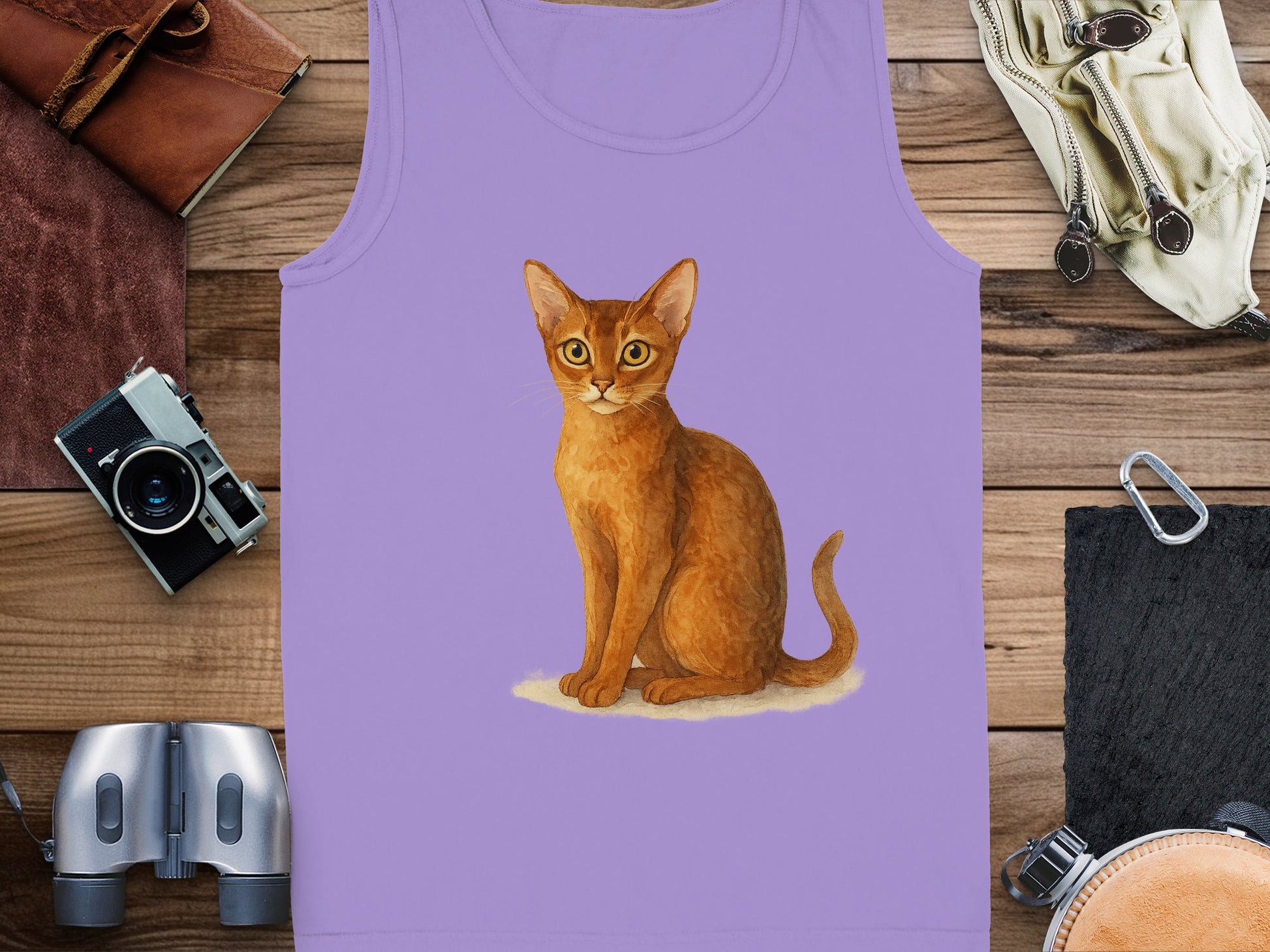 Cute Cat Design Purple Sleeveless Tank Top product