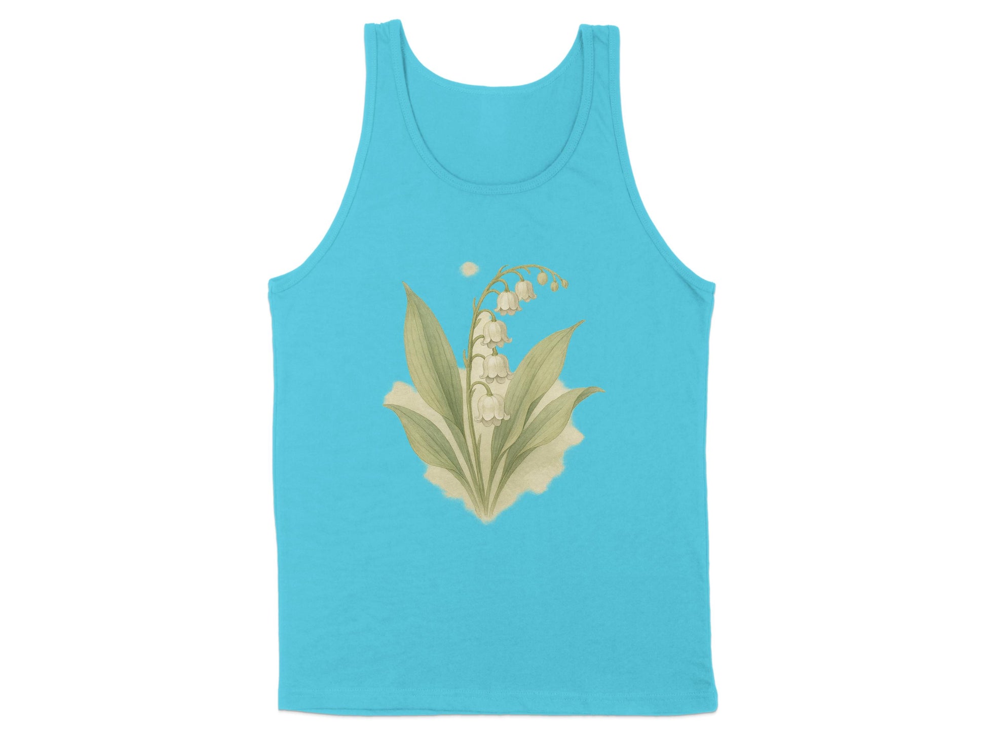 Elegant Lily of the Valley Design Light Blue Tank Top Product