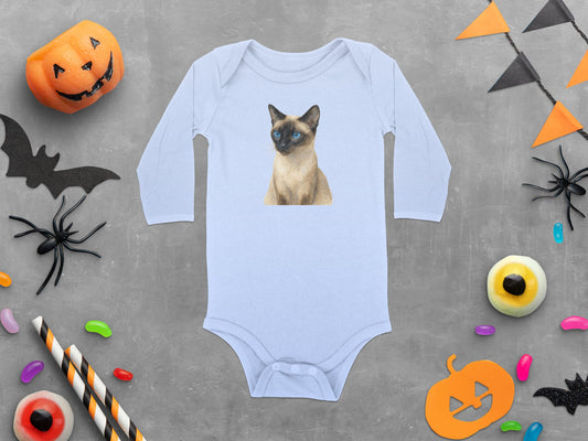 Festive Halloween Cat Bodysuit for Babies product