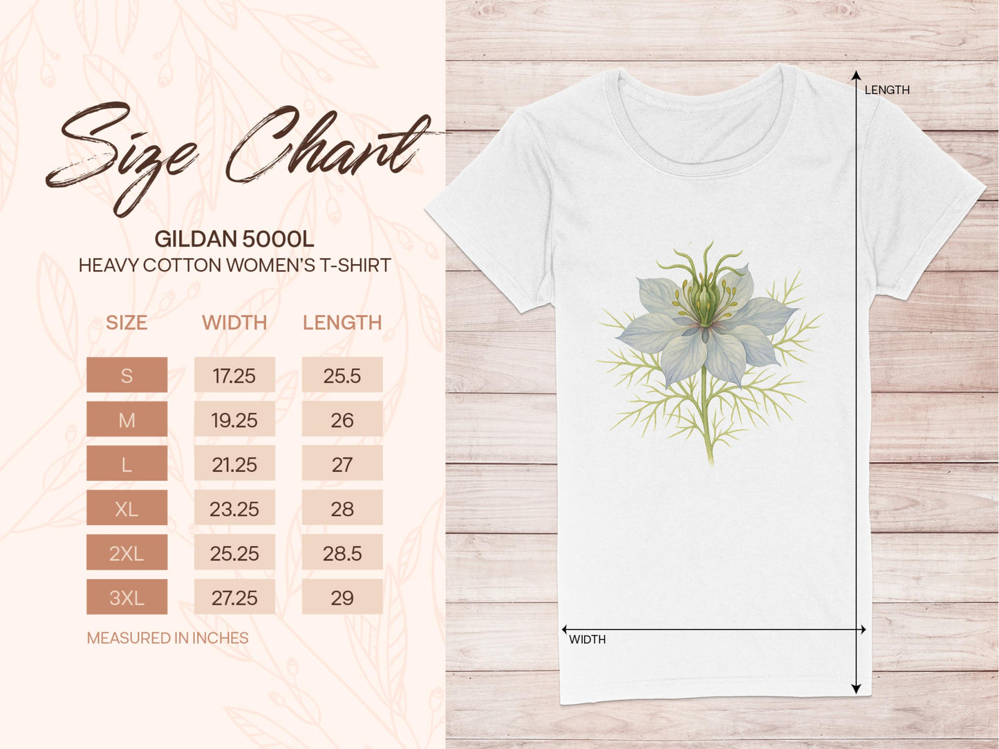 White T-Shirt with Flower Design Women's T-Shirt Product
