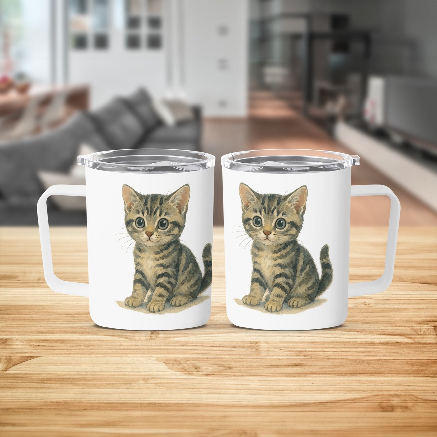 Cute Kitten Art Design on Coffee Mug Product
