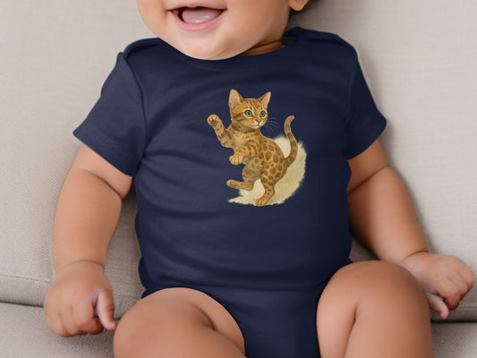 Adorable Baby Onesie with Playful Kitten Print product type