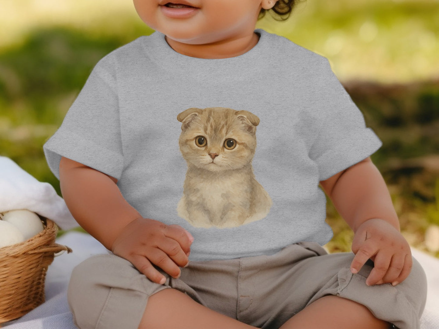 Cute Baby Gray Cat Graphic Design T-shirt product