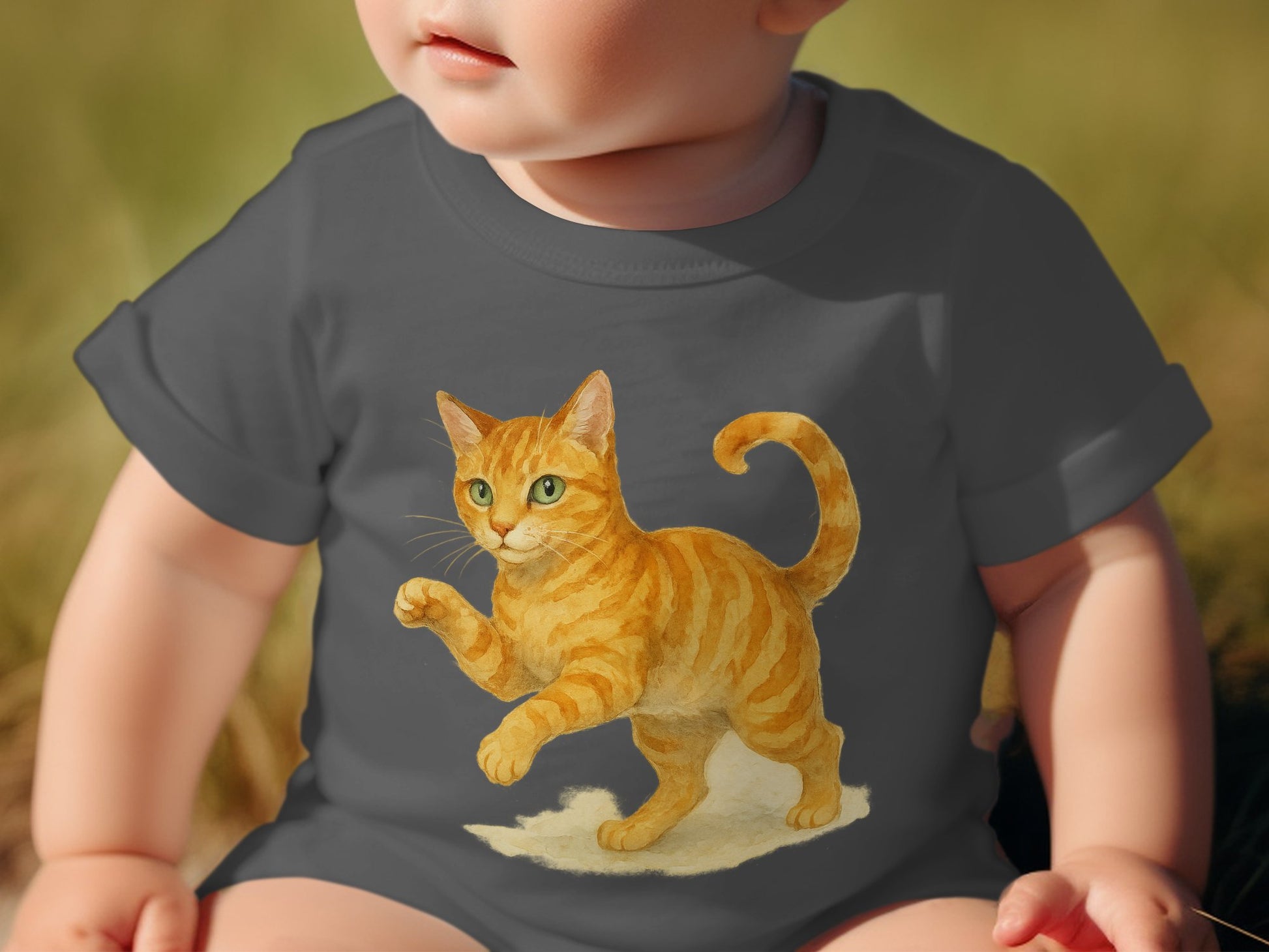 Cute Tiger Striped Cat Graphic Baby Onesie product